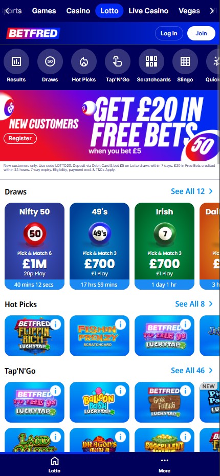 Betfred mobile lobby