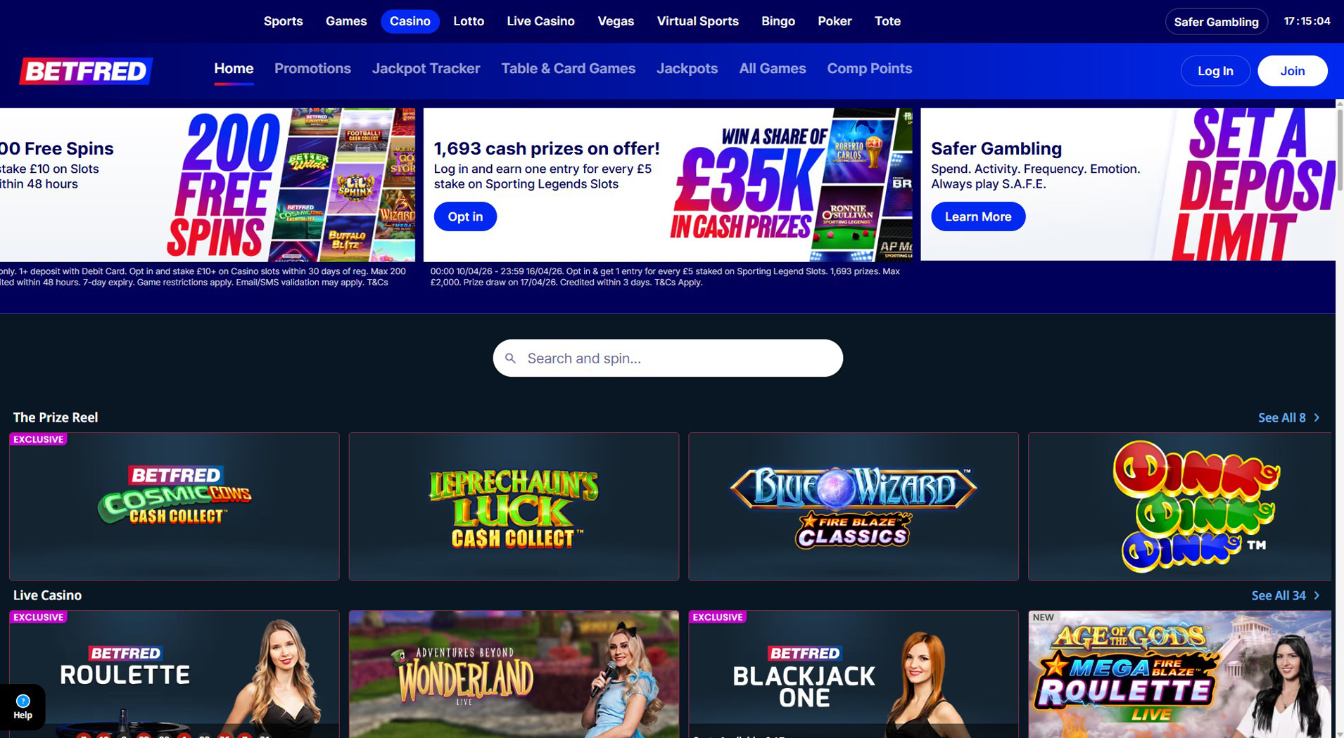 8. Betfred Casino - Popular Euteller Casino Bonus